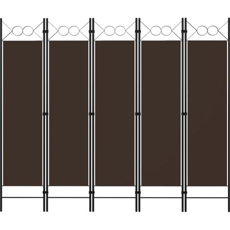 5-tlg. Raumteiler Braun 200 x 180 cm