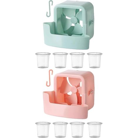 Supports pour glaçons avec ventilateur, lot de 2 supports muraux pour pains de glace avec clips de fixation, ventilation flux d'air été (1/5)