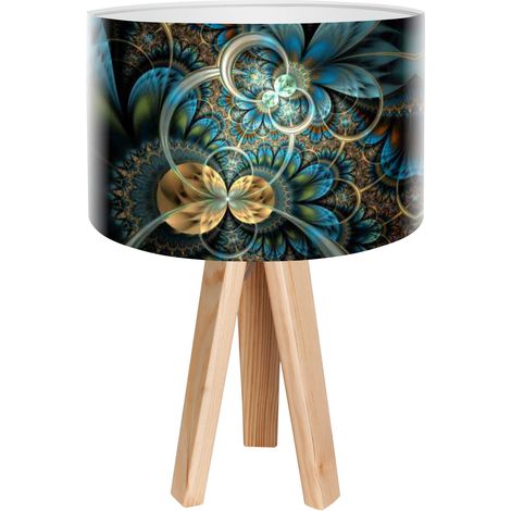 Lampe de chevet mandala foto-304 - Bois clair