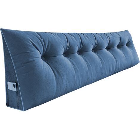 Keilförmiges Lesekissen, Dreieckiges Keilkissen mit Ecken, Dreieckiges Kissen, Sofakissen, Positionierungsstütze, weich und bequem – Blau, 200 cm (1/5)