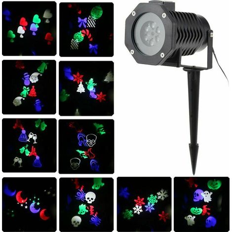 PICCHETTO PER ESTERNO PROIETTORE LUCI NATALE DISEGNI FIGURE ADDOBBI COLORATI