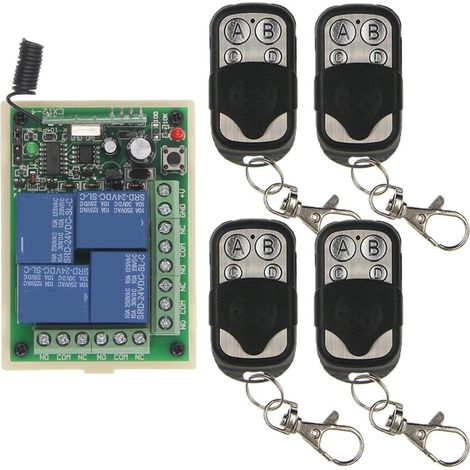 Kit d'ouvre-portes automatiques Commutateur de télécommande DC12V 24V 4CH contrôleur utilisé for le klaxon de lampe de tige de poussée de moteur et d'autres équipements pour accessoires de portail cou (1/4)
