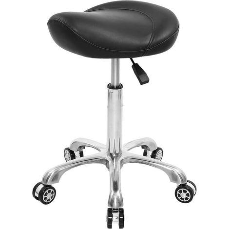 Chaise à roulettes très résistante avec siège en forme de selle, soutien dorsal et rotation hydraulique réglable 159 kg-Without backrest (1/5)