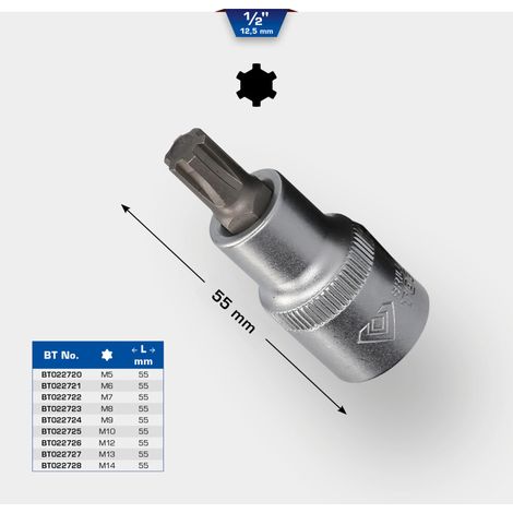 1/2&quot RIBE-Bit-Stecknuss, 55 mm lang, M8 (1/5)