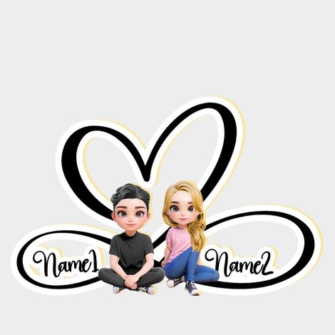 Cadeaux uniques personnalisés pour lui et elle - Décoration d'intérieur - Cadeau personnalisé - Lampe romantique pour femme et mari - Noms de couple personnalisés en forme de cœur - Veilleuse (1/5)