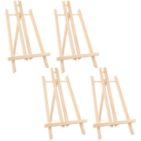 BUNTHAUS Lot de 4 chevalets de table en bois de 40 cm de haut - Réglable en hauteur - Pliables - Petit chevalet pour la peinture, la présentation de photos, l'art, le bricolage (1/5)