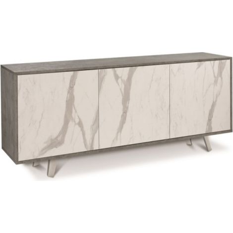 Sideboard mit drei Türen Cement Marble 177x41x h74 cm (1/2)