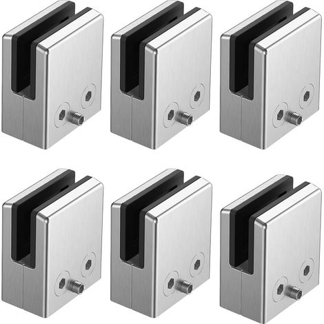 Pinces à Verre 8-10 mm en Acier Inoxydable 304 Clips Réglables en Verre à Dos Plat pour Balustrade, Escalier, Pinces en Verre pour Fenêtre D'escalier (1/5)