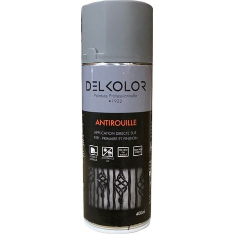 Delkolor Peinture antirouille en aérosol 400 ml  Couleur: GRIS