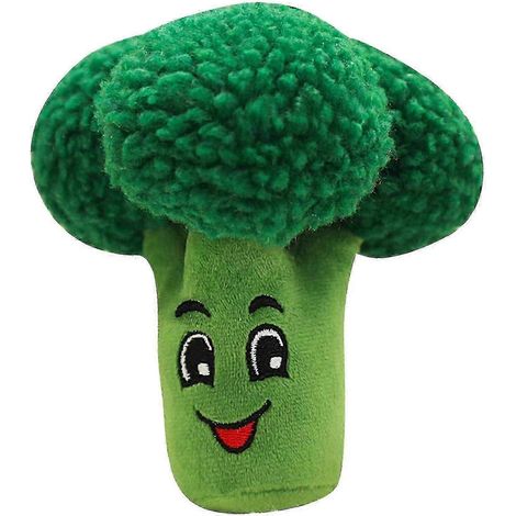 Jouets couineurs pour chiens, lot de peluches à mâcher en forme de fruits et légumes, brocoli (1/3)