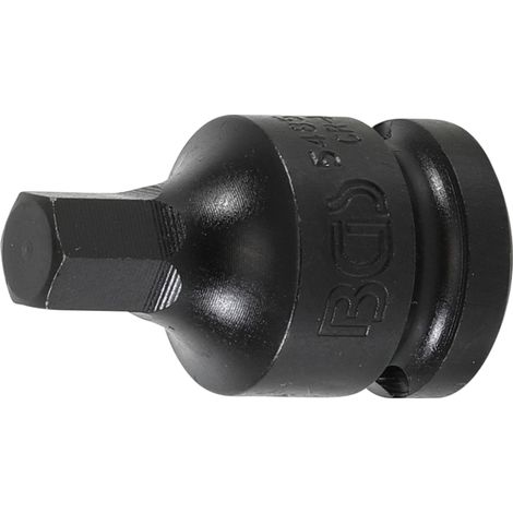 Punta de vaso de impacto  longitud 42 mm  entrada 12,5 mm (1/2")  hexágono interior 10 mm