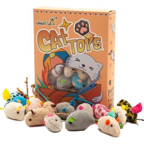 Souris en peluche douce pour chat, souris à l'herbe à chat, assortiment de 32 modèles (1/5)