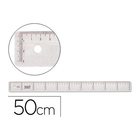 Regla liderpapel 50 cm plastico cristal (pack de 20 uds.)