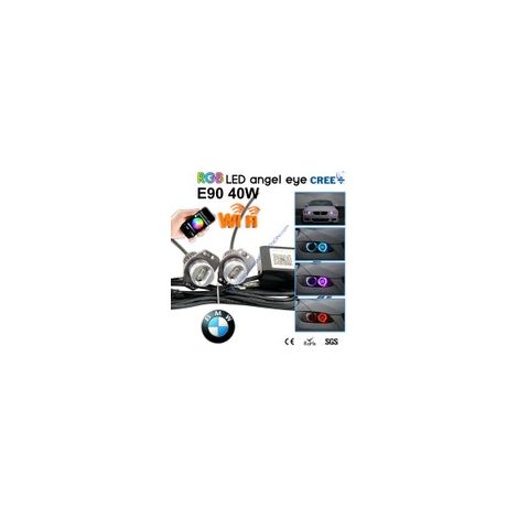 Pack 2 ampoules LED angel eyes compatible avec BMW Série 3 E90 ph1 RGB 20W - Garantie 2 ans (1/5)
