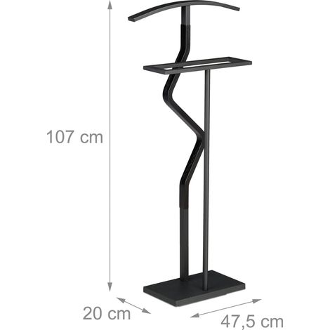 Valet de chambre pratique et élégant 45 x 30 x 120 cm en métal noir (1/4)