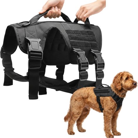 Hundegeschirr mit verstellbaren Griffen, komfortabel, Größe L, Premium-Geschirr M