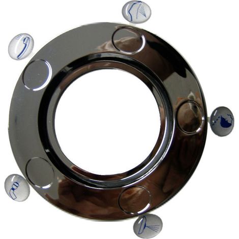 Ricambio placca 5 vie piana cromo completa di adesivi Albatros 4R03018200