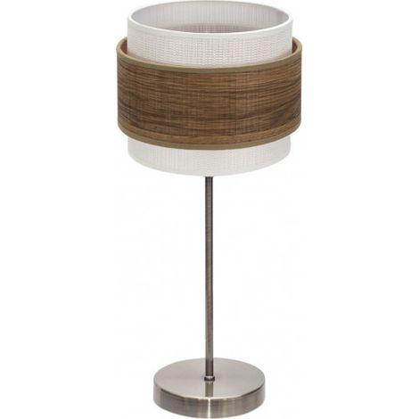Lampada da tavolo Myriam 1xe14 Pelle/Legno Scuro47x18x18 cm