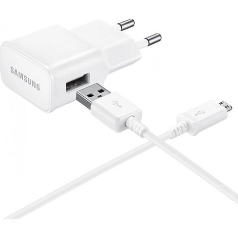 Caricabatterie da parete Samsung USB-A da 8 W con cavo MicroUSB - Bianco (1/2)