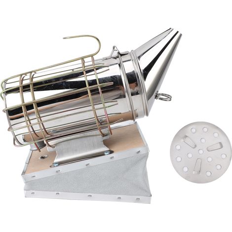 Fumoir de ruche en acier inoxydable, équipement d'apiculture en bois massif avec filtre pour outil d'apiculteur doré (1/5)