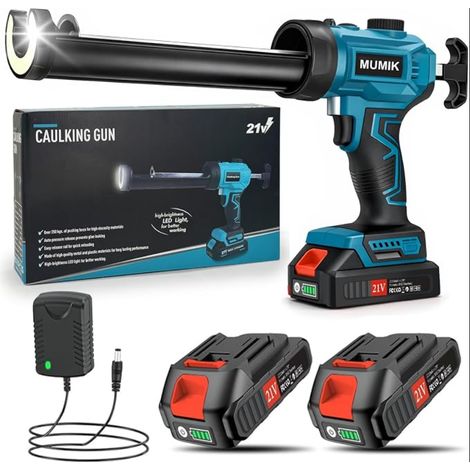 Pistolet Silicone Electrique, a Cartouche avec Batteries, Variateur de Vitesse Progressif, Lumière LED, à Sans Fil pour Cartouches (1/5)