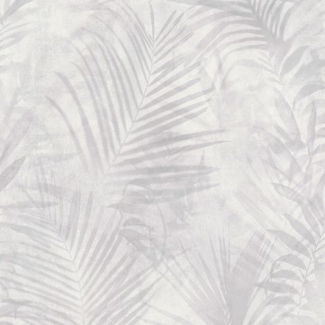 A.S. Creations – Papier peint vinyle jungle gris – Motif feuillage palmier – Lessivable et brossable – Raccord sauté – 270g/m²