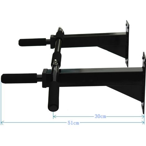 Wandmontierte Klimmzugstange 94 cm, rutschfeste Schaumstoffgriffe, schwarzer Stahl HAVRYA (1/5)