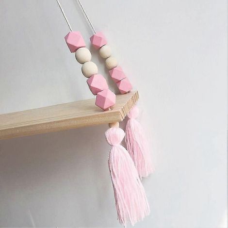 Étagère murale, étagère murale suspendue en bois avec pompon