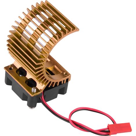 Dissipateur thermique avec ventilateur de refroidissement pour moteur électrique RC 1/10 540/550, voiture RC, couleur or (1/5)