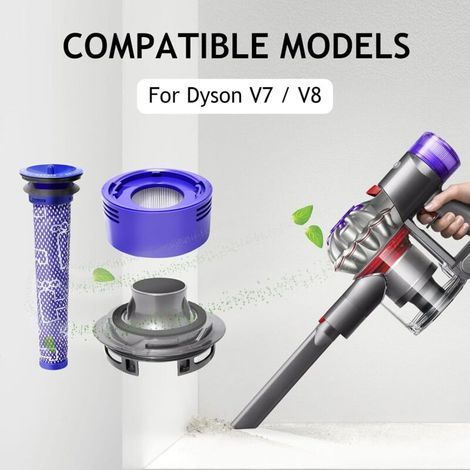 Kit de remplacement pour aspirateur Dyson V7 V8, couvercle arrière du moteur, filtre arrière et pré-filtre pour Dyson V7 V8 Accessoires (1/3)