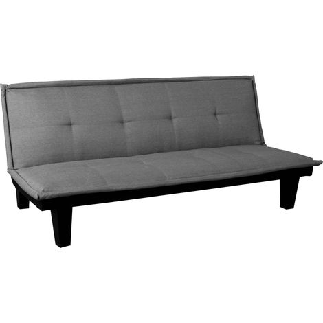 3er-Sofa HHG-933, Couch Schlafsofa Gästebett Bettsofa Klappsofa, Schlaffunktion 170x100cm Textil, dunkelgrau (1/5)