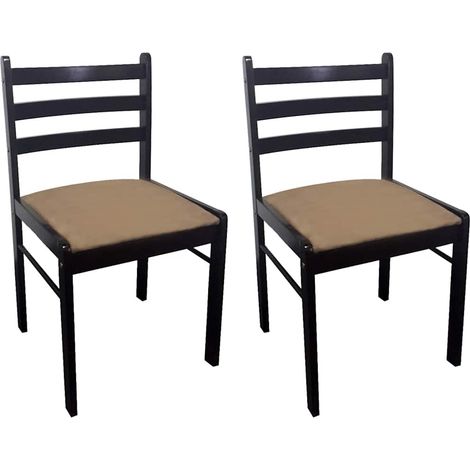 Maison Exclusive - Esszimmerstühle 2 Stk. Braun Massivholz Gummib (1/5)