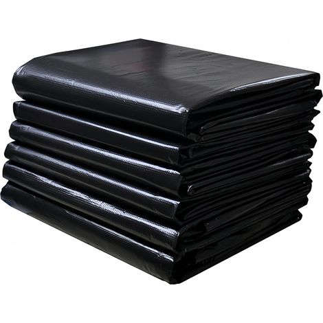 Paquete de 50 bolsas de basura de 242 litros con cierres, resistentes, negras, de 79 x 89 cm, para contenedores con ruedas, uso industrial. (1/5)