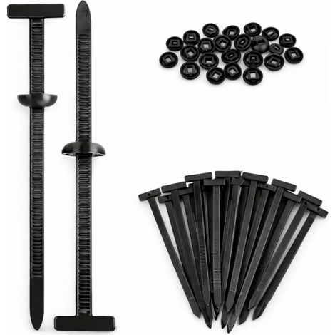 20 Fascette Nylon Auto + Clip Rivetto a Bottone Autobloccanti Fissaggio Paraurti