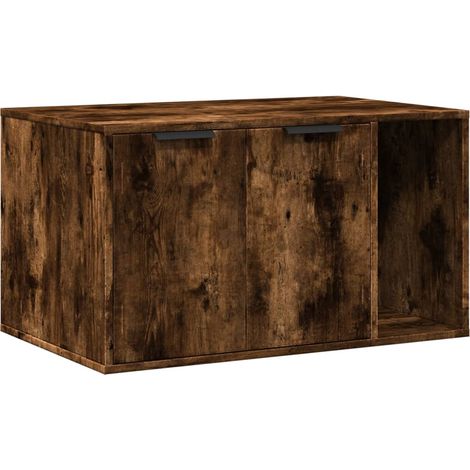 Maison Exclusive - Mueble arenero para gatos madera roble ahumado