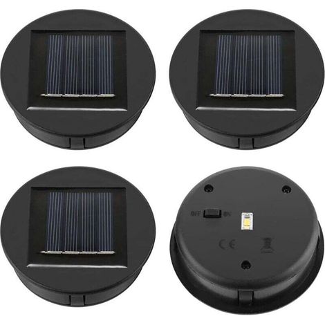Lot de 4 lampes solaires de rechange - Panneau solaire - Lanterne de couvercle - Lampes solaires de rechange (1/4)