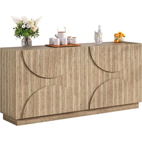 Sideboard mit Regalen, Sideboard mit Rebounder, natürliche Holzmaserung