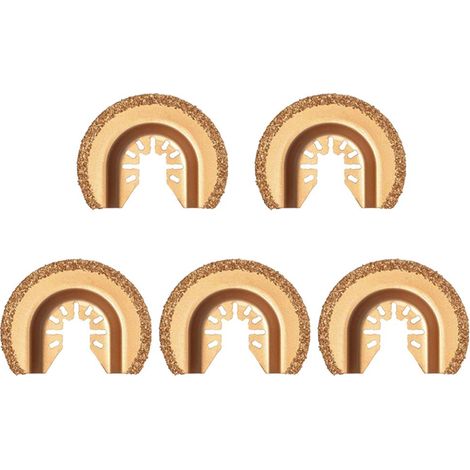 5 pièces lames de scie oscillante demi-circulaire 64 mm carbure outil multifonction fixation rapide ponçage ciment plâtre mortier bois (1/3)