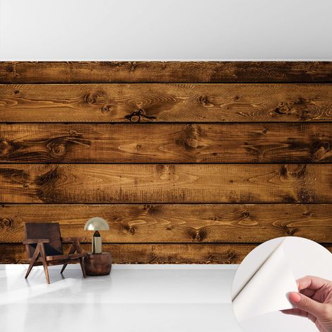 Papier peint autocollant adhésif avec motifs pour salon et chambre accessoire stylé pour votre intérieur Planches de bois 416x254 cm (1/5)
