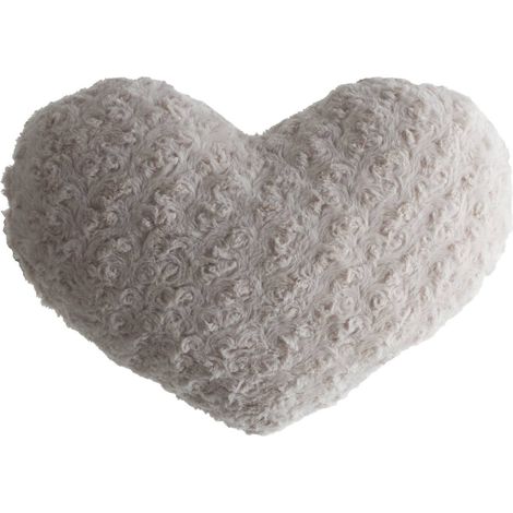 Coussin Cœur Bouclée en Lin Beige 28x36cm - Atmosphera, Créateur d'Intérieur (1/2)