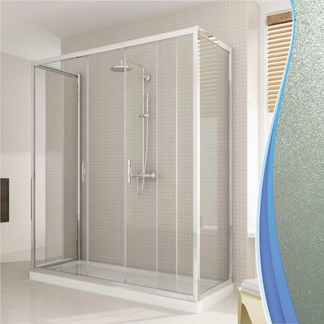 Box doccia scorrevole 3 lati stampato h 198 mod. Young Trio 2 Ante 80x120x80 cm