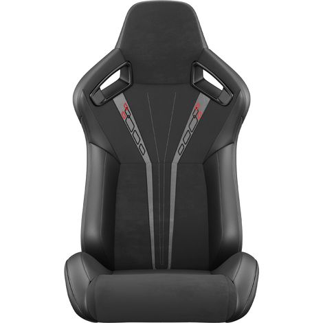 1PC Asientos de Carreras Universales Bucket Con Costura de Cuero PVC Reclinable Con Respaldo de Cuero de Aspecto de Carbono Negro y Deslizador Ajustable (No Incluye Soporte de Asiento) 1 caja de 1 pie (1/5)