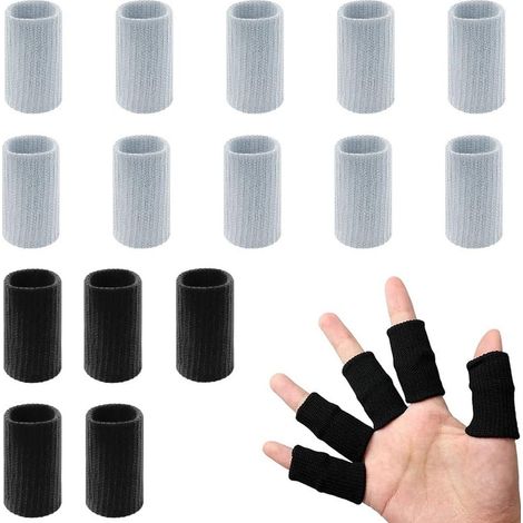 Lot de 20 attelles pour doigts, manchons de protection, orthèses de compression pour le sport, manchons élastiques pour le pouce, soulageant la douleur liée à l'arthrite et au doigt à ressaut. (1/5)