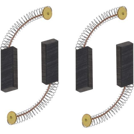 Lot de 2 paires de balais de charbon pour moteur 6 x 11 x 30 mm pour meuleuse d'angle rotative, perceuse circulaire, perceuse électrique, pièces de rechange, accessoires de rechange, noir et doré (1/4)