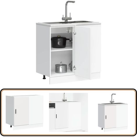 vidaXL Meuble bas du lavabo blanc bois d'ingénierie