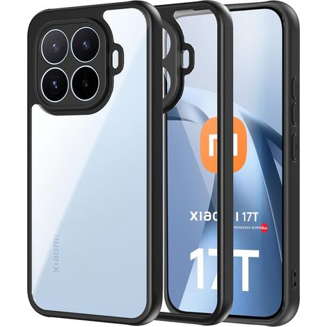 Funda para Xiaomi 17T, Fusion Hybrid, transparente con marco negro. (1/5)