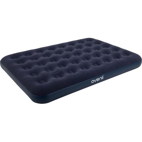 Matelas Gonflable Double-Size 191x137x22cm, 2 Personnes, Coil-Beam, floqué Gonflable, jusqu'à 200 kg, Bleu, Camping lit d'appoint Plein air (1/5)