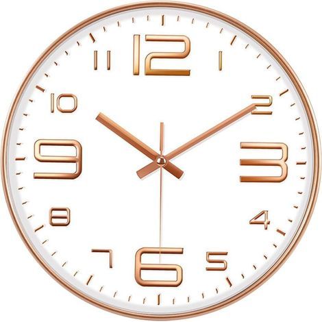 30cm Wall Clock with Numbers, Silent Wall Clock, Plastic, Pendulum Wall Clock, Quartz Wall Clock, Noiseless, for Living Room, Bedroom, Office, Restaurant etc. (1/5)