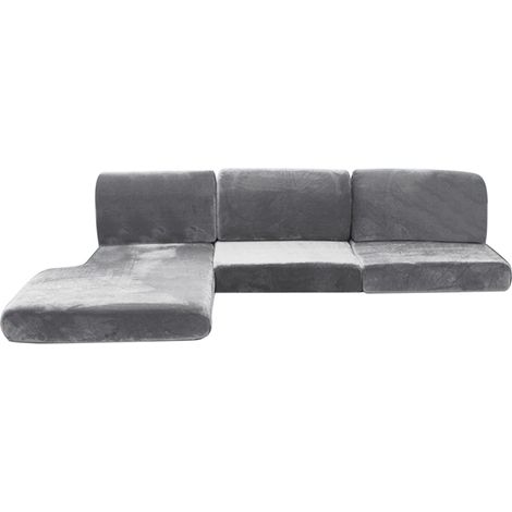 Housse de canapé en velours Silver Fox, housse de coussin, housse de canapé extensible pour canapé simple ou double combiné (1/5)