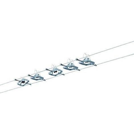 Sistema de cable mac ii cromado mate con 5 puntos sin la'mparas, max. 10 w gu5.3941.33